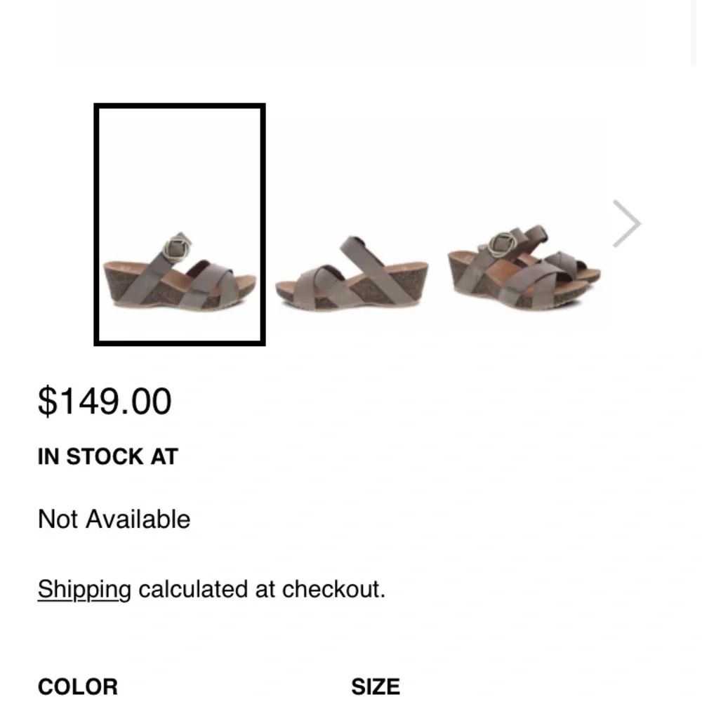 DANSKO WOMENS SUSIE WEDGE SANDAL TAUPE MILLED NUBUCK cork womens size 39 8.5 9